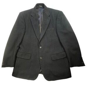 Coconut Grove‎ Black Camel Hair Sport Coat Mens 40R Blazer Quiet Luxury Soft VTG